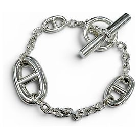 Hermès Hermes Farandole 925 Chaine d'Ancre Pulsera de Charms Plata