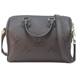 Bolsa de Ombro Louis Vuitton Monogram Empreinte Noir Speedy 25 Preto