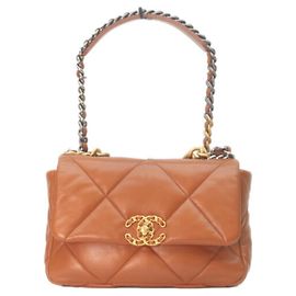 Borsa a Spalla Chanel 19 Small Chain Marrone