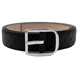 Cintura Gucci Micro GG in pelle nera Nero