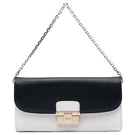 Cartera Diorling con cadena en piel de becerro bicolor blanco Dior Blanco