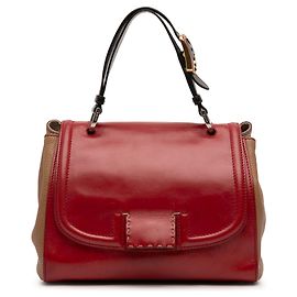 Fendi Silvana Handtasche aus dreifarbigem rotem Kalbsleder Rot