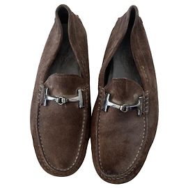 Tod's Brown Suede Gommino Loafers Brown