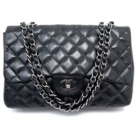 BORSA CHANEL TIMELESS JUMBO FLAP PELLE MATELASSÉ NERO Nero