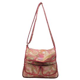 Bolsa transversal com aba Etro com estampa paisley em lona multicolorida Multicor