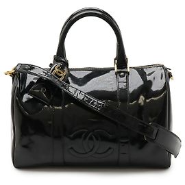Sac Boston 2way en cuir verni Chanel Noir