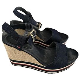 Tommy Hilfiger Denim Wedge Sandals Blue