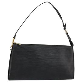 LOUIS VUITTON Epi Pochette Accessoires Pouch Black M52982 LV Auth BA12799 Black