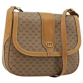 Borsa a tracolla GUCCI Micro GG Supreme PVC Beige Oro 001 261 4425 Auth ka4363 Beige D'oro