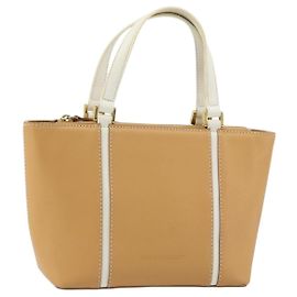 Sac à main BURBERRY en cuir beige or Auth BA12722A Beige Doré