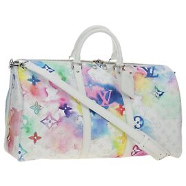 LOUIS VUITTON Borsa Keepall Bandouliere 50 Watercolor M45758 LV Auth 180337SAM Multicolore Monogramma