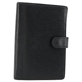 LOUIS VUITTON Epi Agenda PM Day Planner Cover Black R20092 LV Auth BA12755 Black