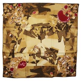 Sciarpa CARTIER in seta marrone Auth am11644A Marrone
