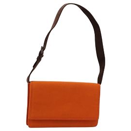 Borsa a tracolla PRADA Cotone Arancione Argento Auth ka4368A Argento Arancione