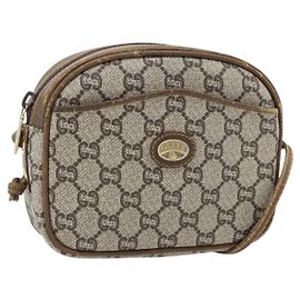 Borsa a tracolla GUCCI GG Plus Supreme PVC Beige Oro Auth ka4394 Beige D'oro