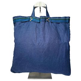 Comme Des Garcons Tote de lona de algodão vintage Comme des Garçons Azul Cobalto Prata Azul