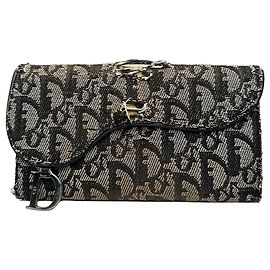 Cartera Vintage Dior Oblique Canvas Negro Beige Negro