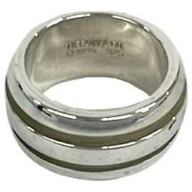 Tiffany & Co Tiffany Groove Double Line Ring Silvery