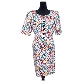 Tailleur Yves Saint Laurent Love s/s 92 com estampa de corações Multicor