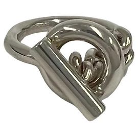 Hermès Hermes Croisette Band Ring Silvery