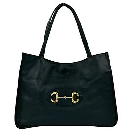 Gucci Horsebit 1955 Leather Tote Bag Black