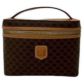 Céline Celine Vintage Macadam Blazon Triomphe Pattern Handbag Brown