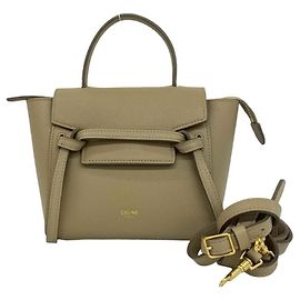 Céline Bolsa cinto de couro Pico da Celine Bege