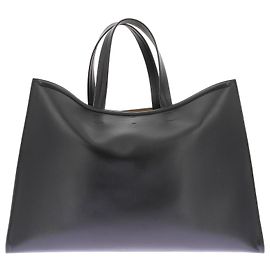 Phoebe Philo Sac cabas XL en cuir noir Noir