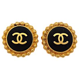 Orecchini a clip Chanel Coco Mark da donna Nero D'oro