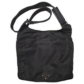 Prada Borsa a Tracolla in Nylon Nero Nero