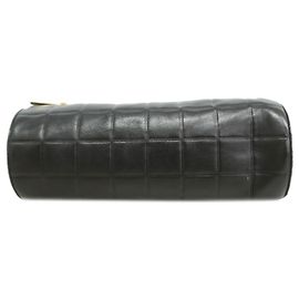 Chanel Black Leather Pen Case Black