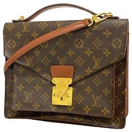 Sac à main Louis Vuitton Monogram Monceau 28 Marron