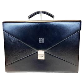 Loewe Black Leather Briefcase Black