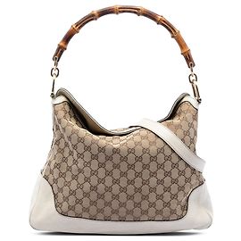 Sac à main Gucci Beige GG Canvas Bamboo Diana Beige