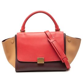 Céline Sac Trapeze Celine Red Small Tricolor Leather Rouge Bordeaux