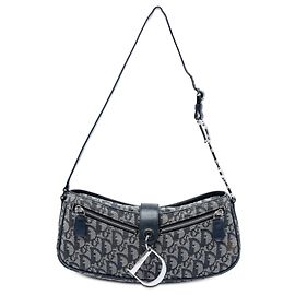 Dior Blue Diorissimo Trotter Schultertasche aus Canvas Blau