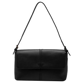 Bolsa de ombro com aba em couro preto Burberry Preto
