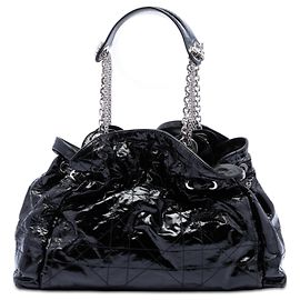 Tote Dior Black Patent Cannage Le Trente Schwarz