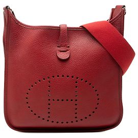 Hermès Red Clemence Evelyne II PM Rouge Bordeaux