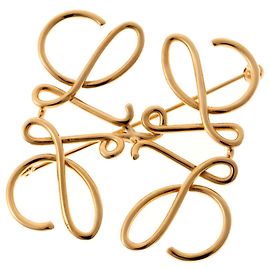 Loewe Anagramm Brosche Gold Golden