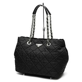 Prada gesteppte Nylon-Tote-Bag Schwarz