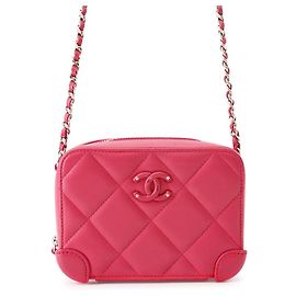 Borsa a Spalla Chanel Pink Matelassé Chain Rosa