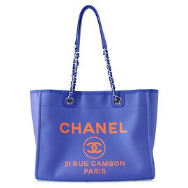 Sac cabas Chanel Deauville Line Medium Orange Violet