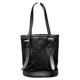 Louis Vuitton Monogram Little Bucket Tote Bag Black