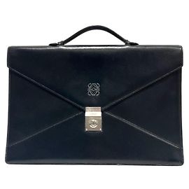 Loewe Anagram Envelope Briefcase Handbag Black