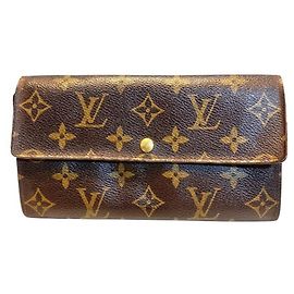 Cartera larga Louis Vuitton Monogram Castaño