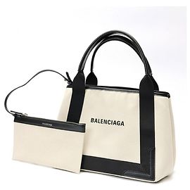 Sac cabas Balenciaga Navy Cabas S Tote Bag Noir Écru