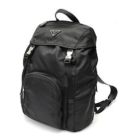 Prada Nylon Backpack Rucksack 1BZ039 Black Black