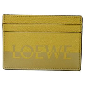 Loewe Signature Plain Card Case Brown Olive green