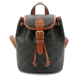 Céline Celine Triomphe Mini Folco Backpack Brown